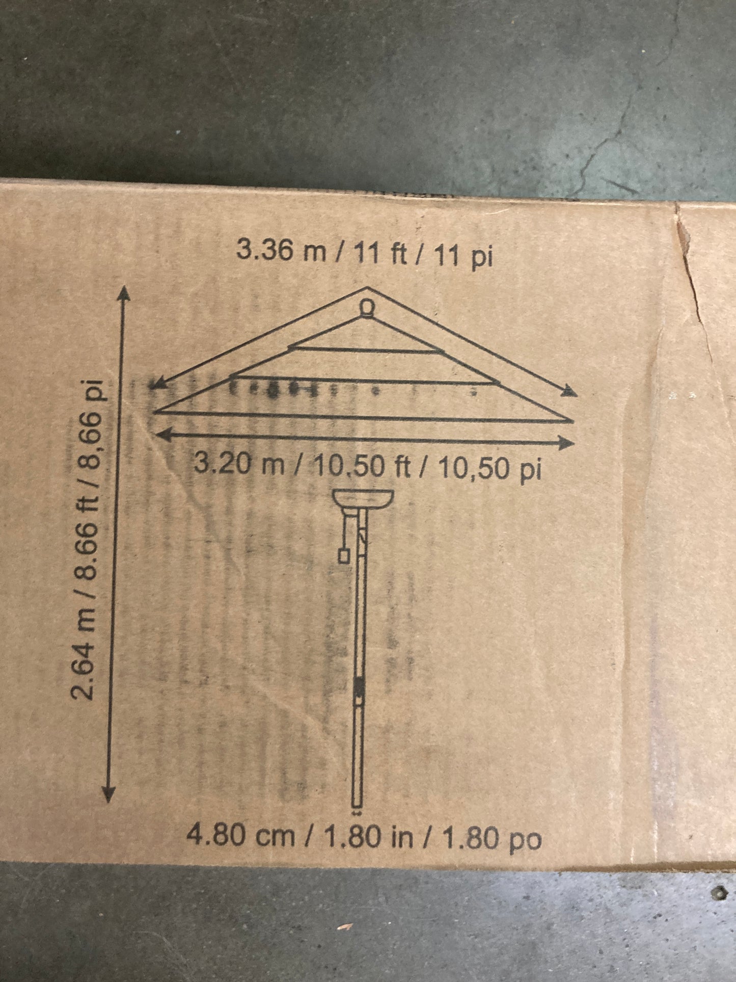Costco - GRAY Proshade 11ft Wood-Look Collar Tilt Aluminum Umbrella - Retail $239 Default Title
