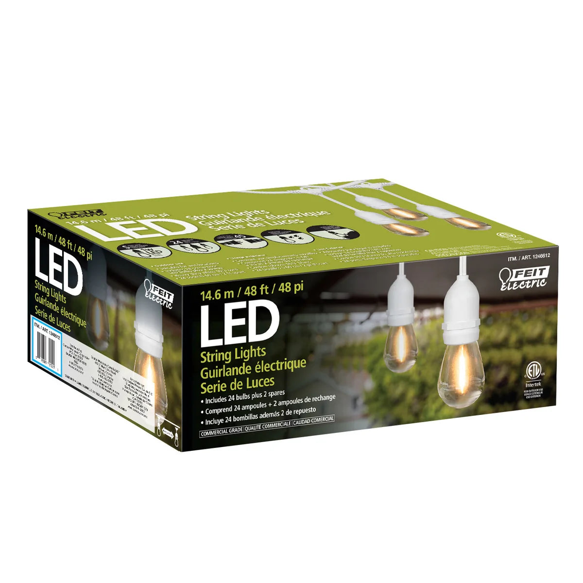 NEW - Feit Electric WHITE 48ft LED Filament String Light Set  - Retail $49