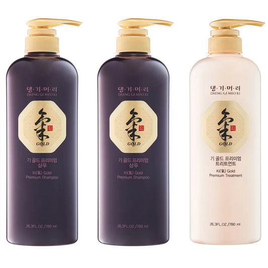 NEW - Daeng Gi Meo Ri Ki Gold Premium Shampoo and Treatment Set - Retail $56