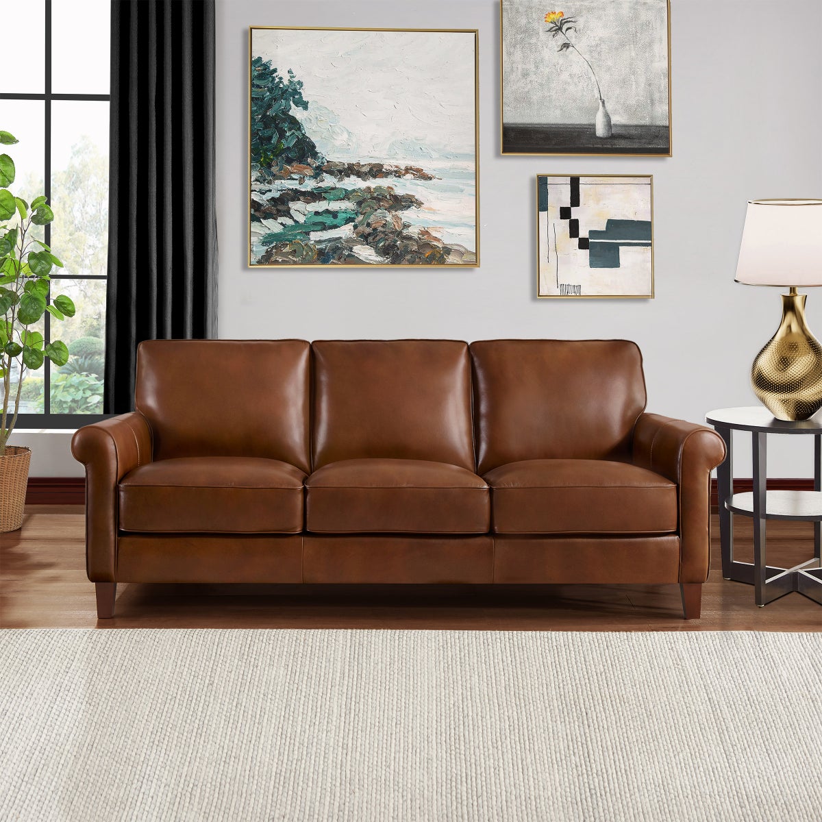 Larsen Top Grain Leather Sofa