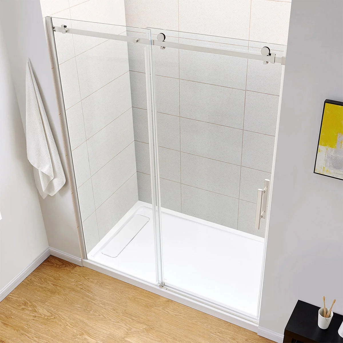 NEW - OVE Decors 60" Kelsey Tempered Glass Shower Door - Retail $750