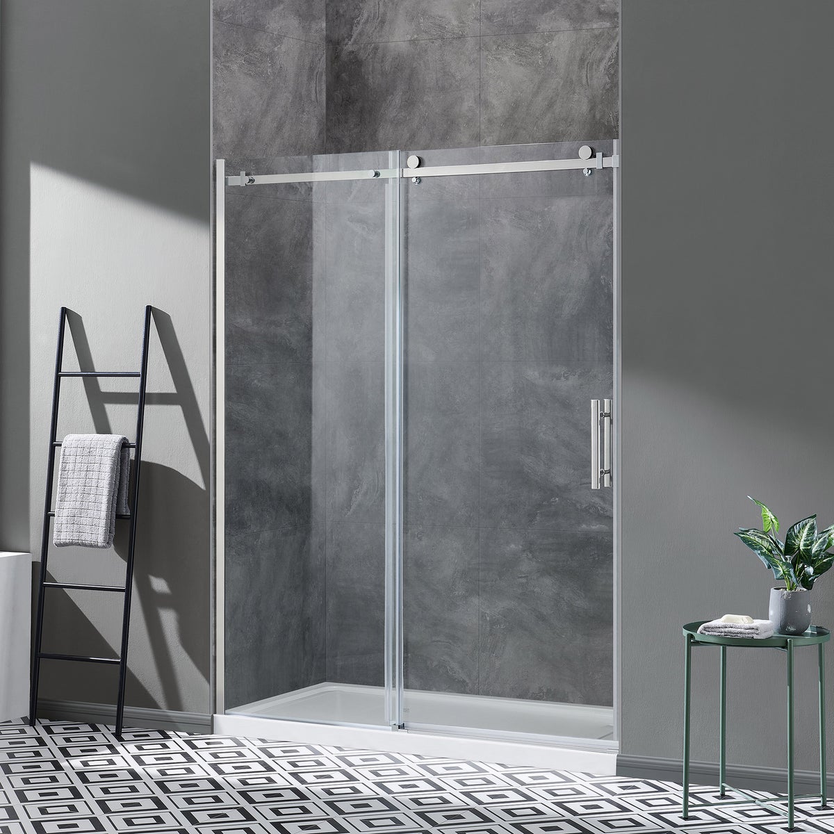 NEW - OVE Decors 60" Kelsey Frameless Sliding Shower Door