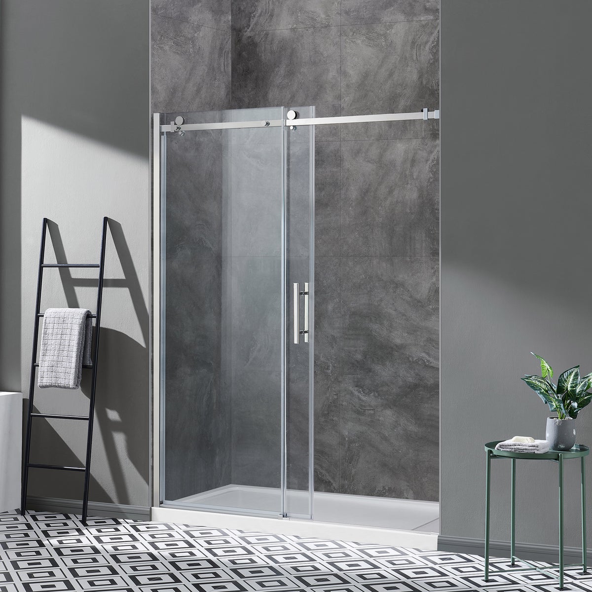 NEW - OVE Decors 60" Kelsey Frameless Sliding Shower Door