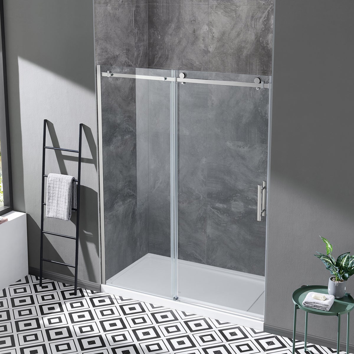 NEW - OVE Decors 60" Kelsey Frameless Sliding Shower Door