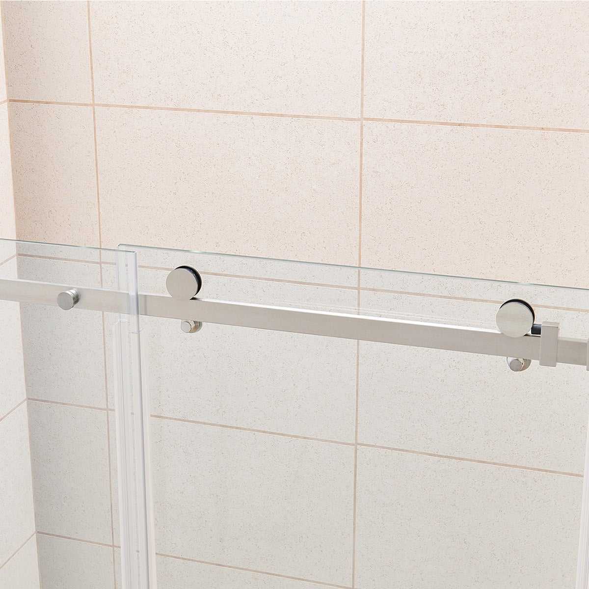 OVE Decors 48" Nickel Kelsey Frameless Sliding Shower Door