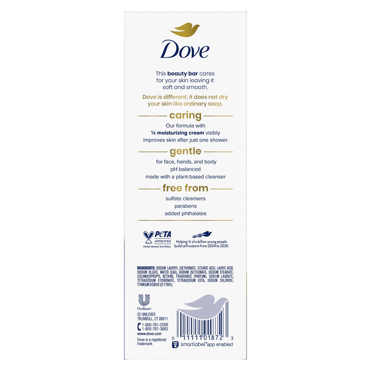 Dove Moisturizing Beauty Bar Soap Original, 3.75 oz, 16 Bars