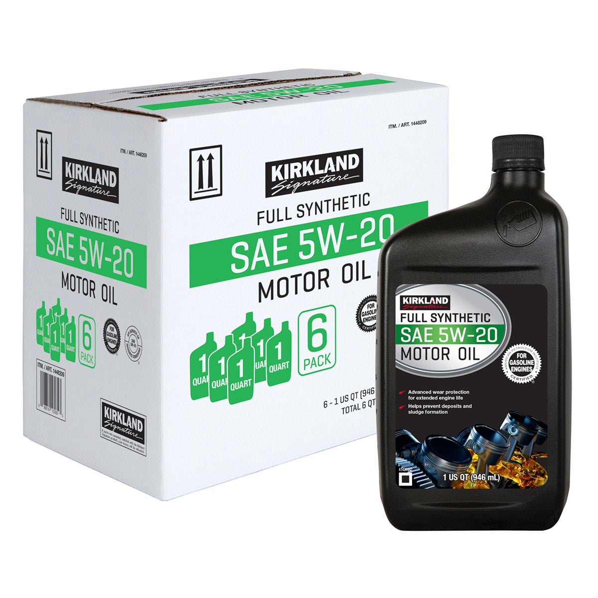 Kirkland Signature 5W-20 Full Synthetic Motor Oil 1-Quart, 12-pack