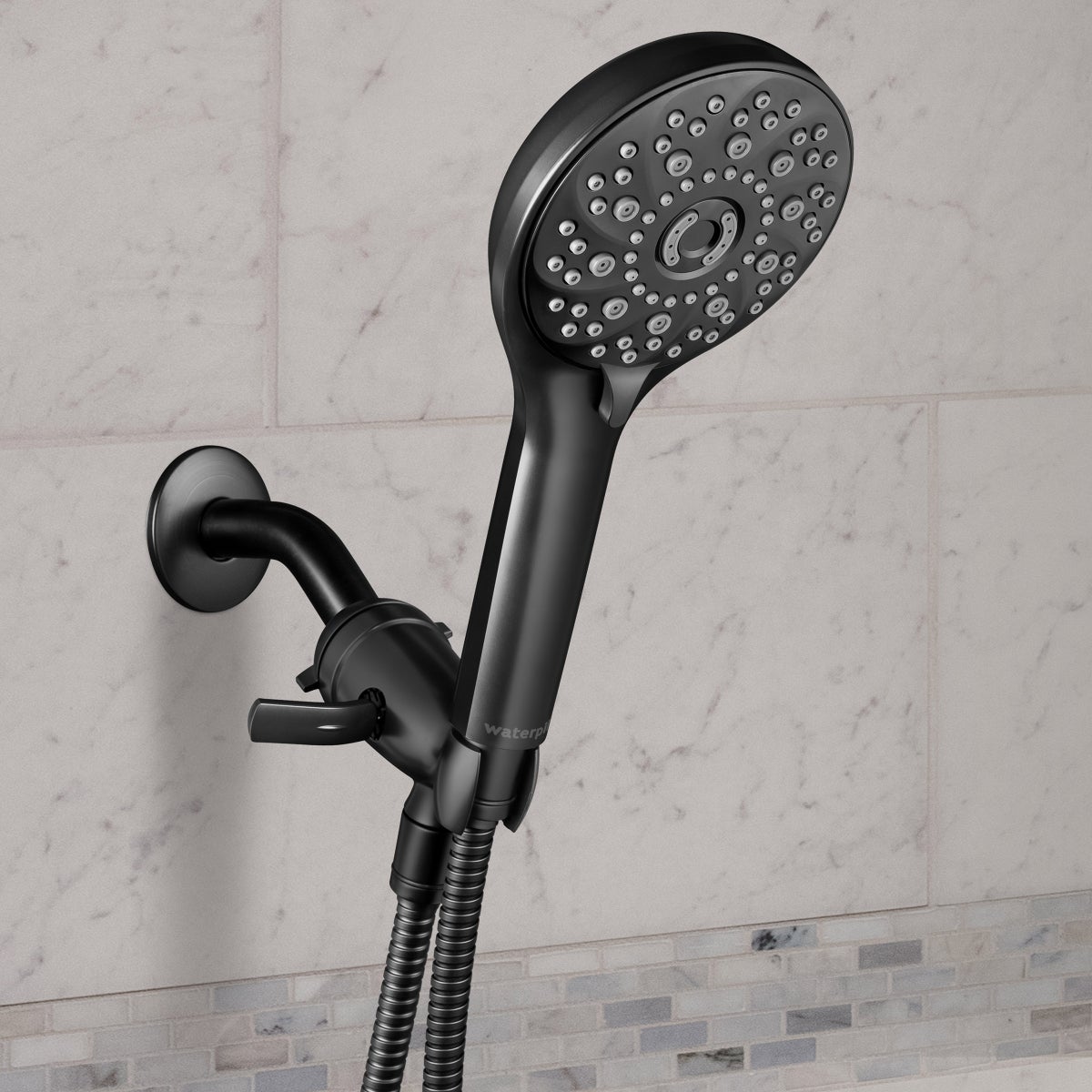 Waterpik Powerpulse Matte Black Therapeutic Massage Hand Held Shower Head