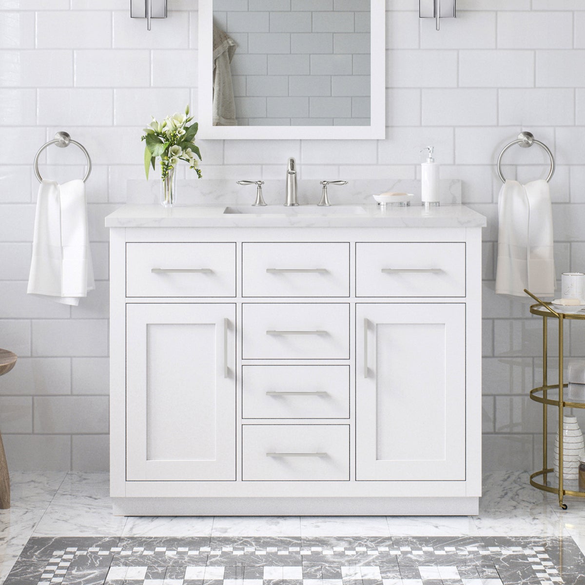 NEW - OVE Decors 42" Alonso Bath Vanity in White