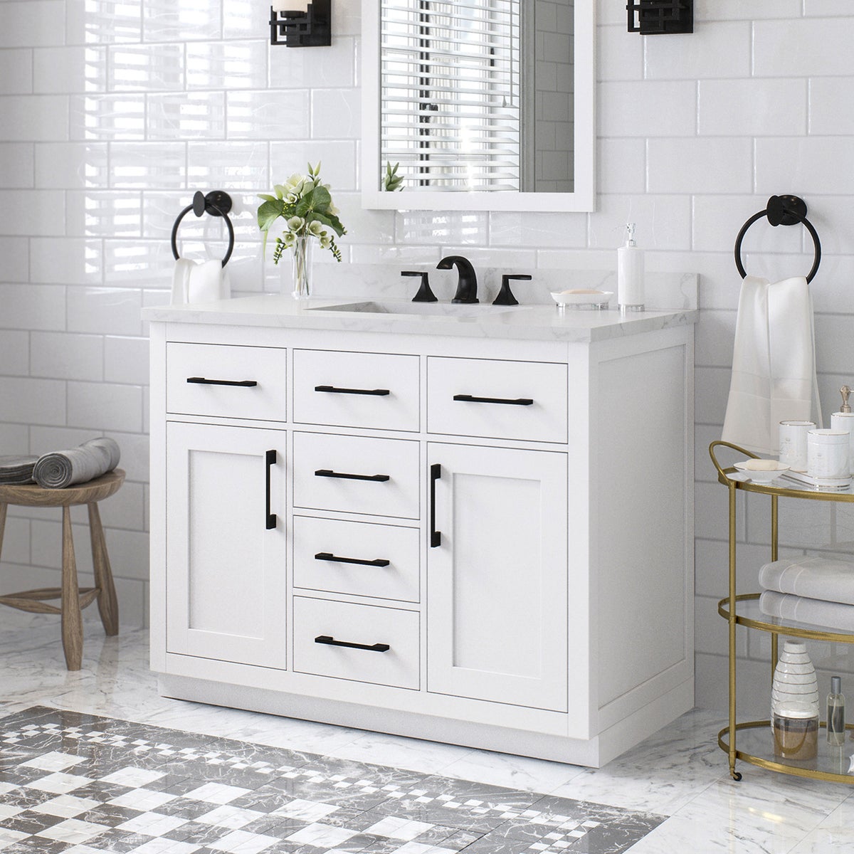 NEW - OVE Decors 42" Alonso Bath Vanity in White