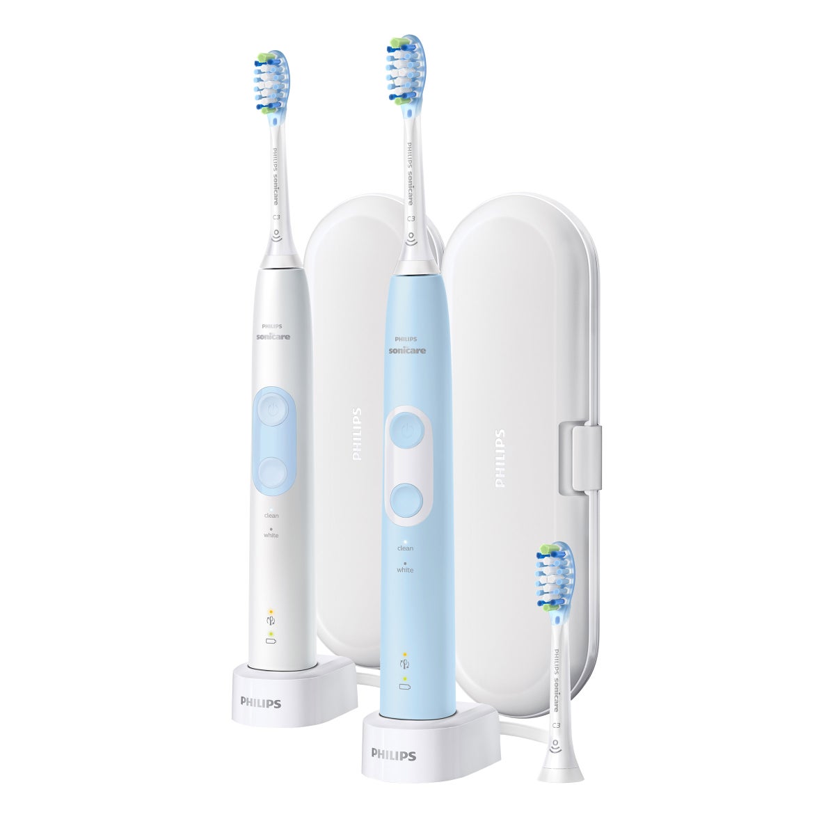 Philips Sonicare Optimal Clean Rechargeable Electric Toothbrush, 2-pack [ no brush heads]
