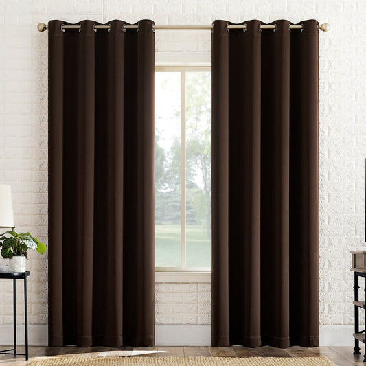 Sun Zero Brown Broderick Theater Grade Blackout Curtains