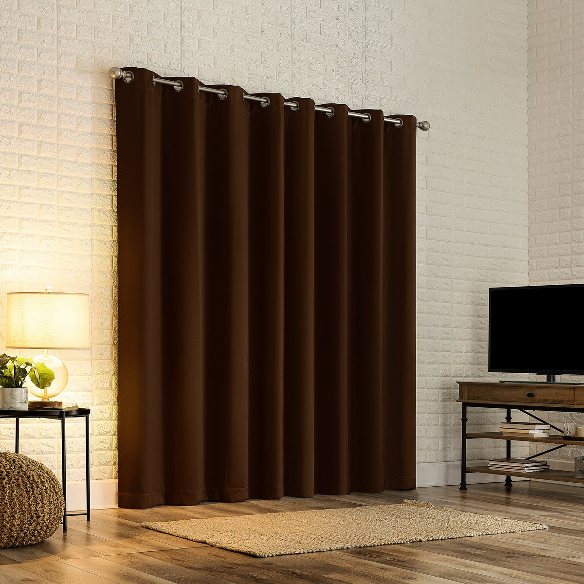 Sun Zero Brown Broderick Theater Grade Blackout Curtains