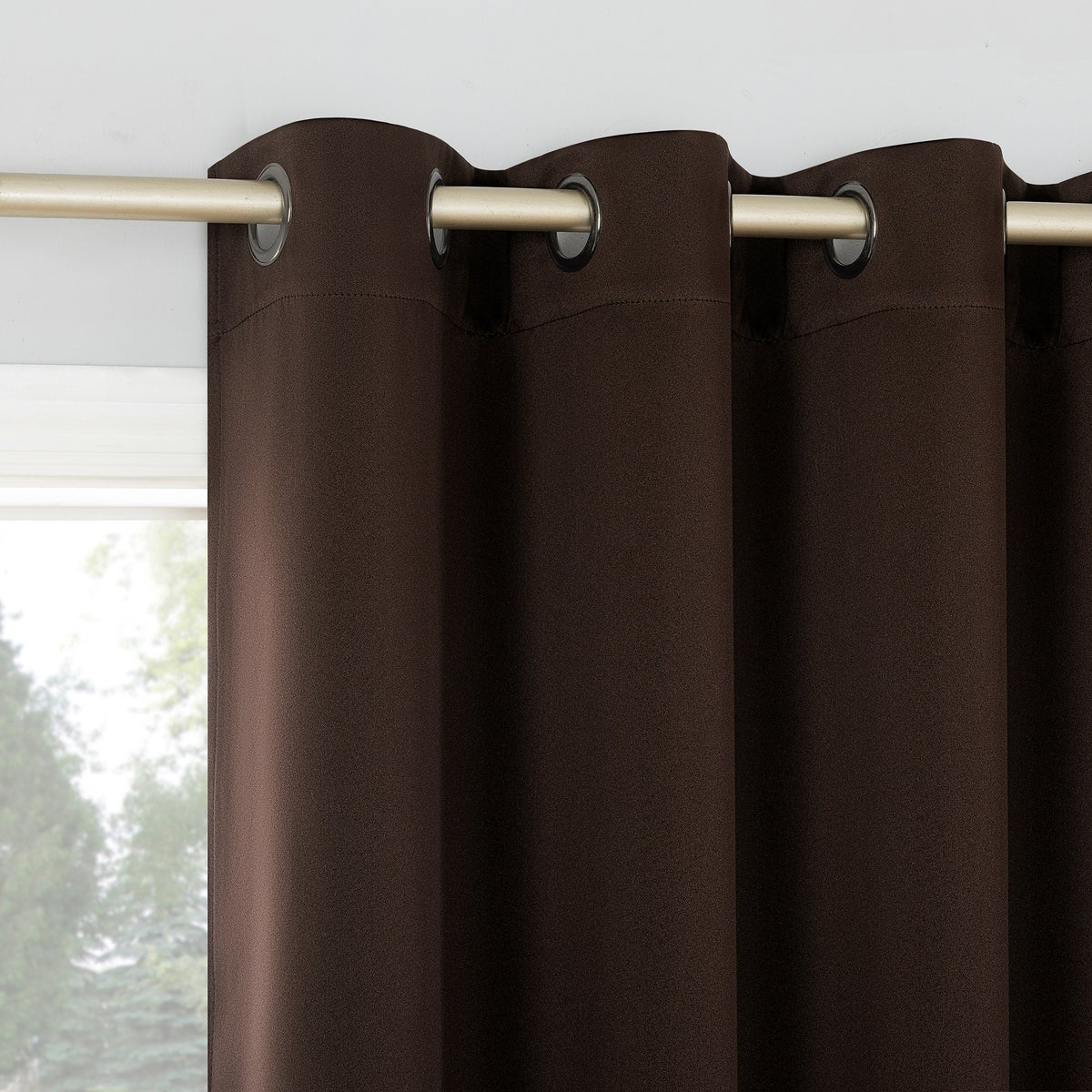 Sun Zero Brown Broderick Theater Grade Blackout Curtains