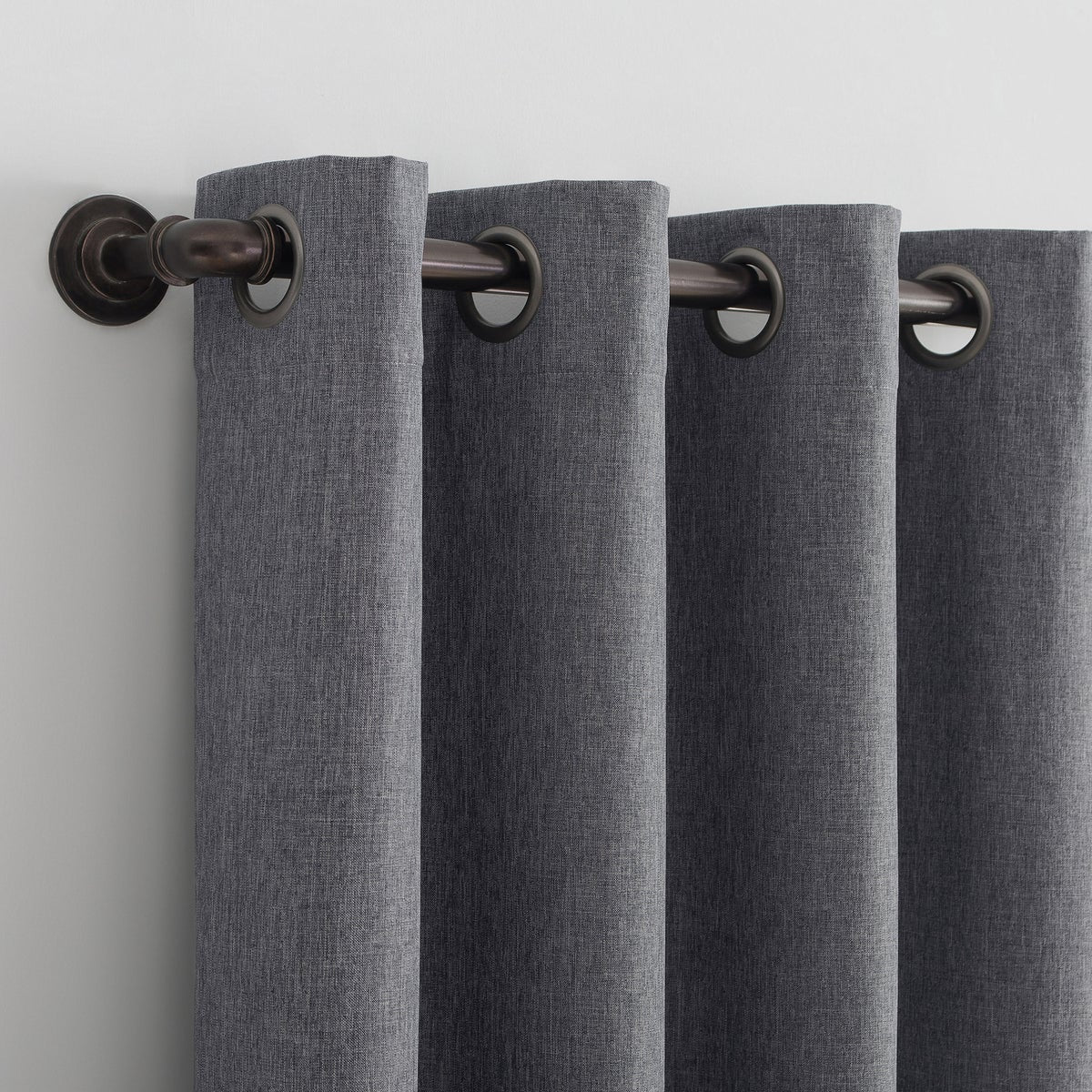 Sun Zero Grey 100% Blackout Window Curtains
