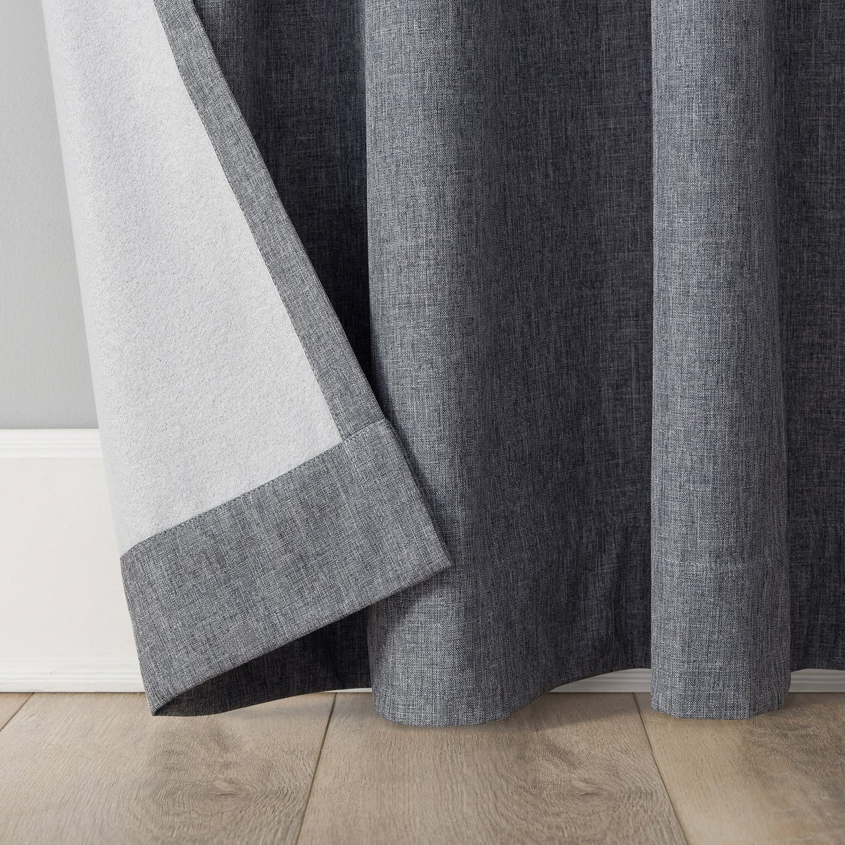 Sun Zero Grey 100% Blackout Window Curtains