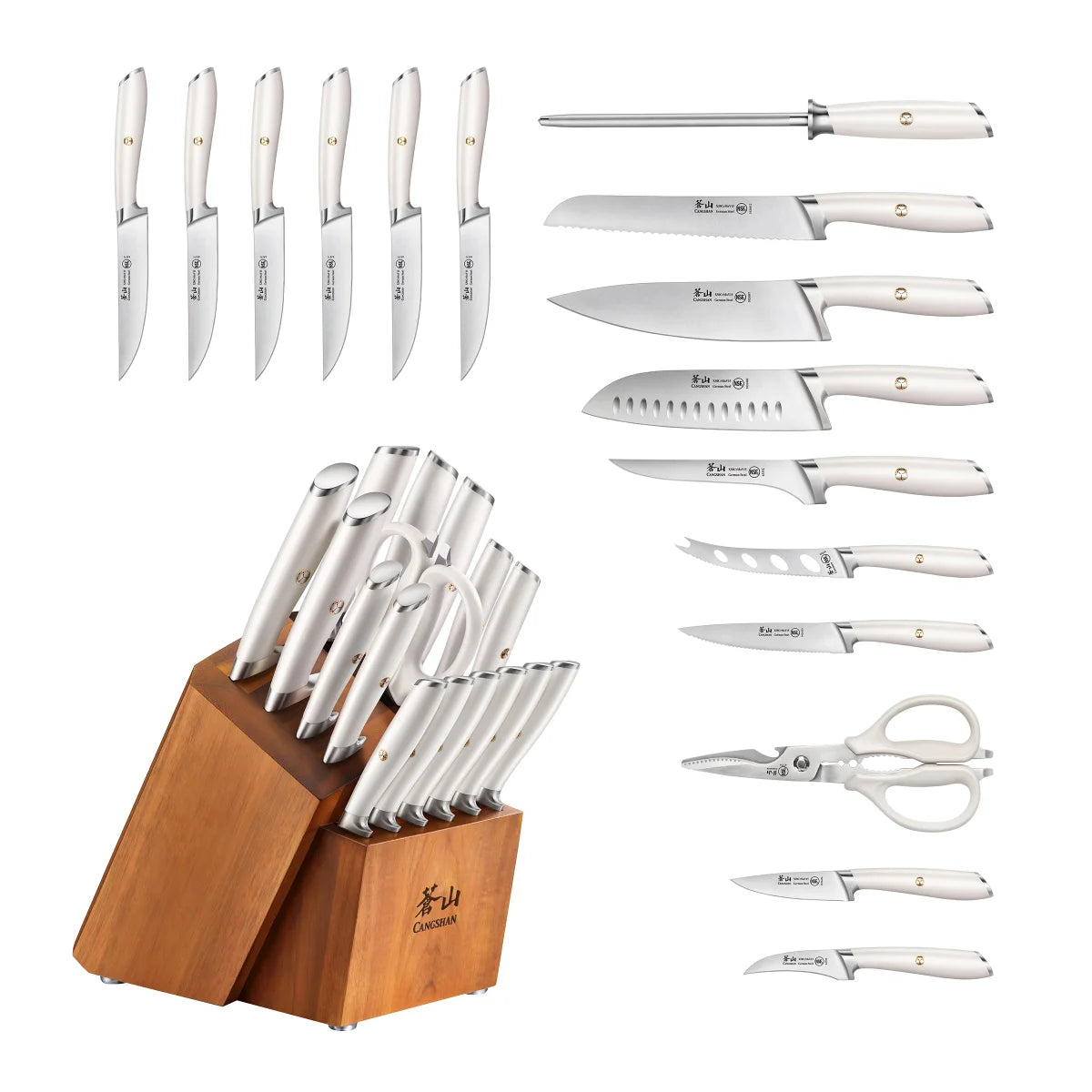 Cangshan L Series 17-Piece German Steel Forged Knife Set - Retail $199