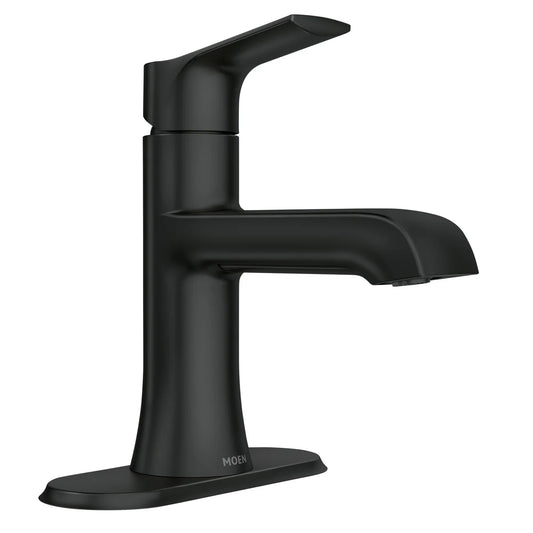 NEW - Moen Liso Matte Black Single Hole Bathroom Faucet