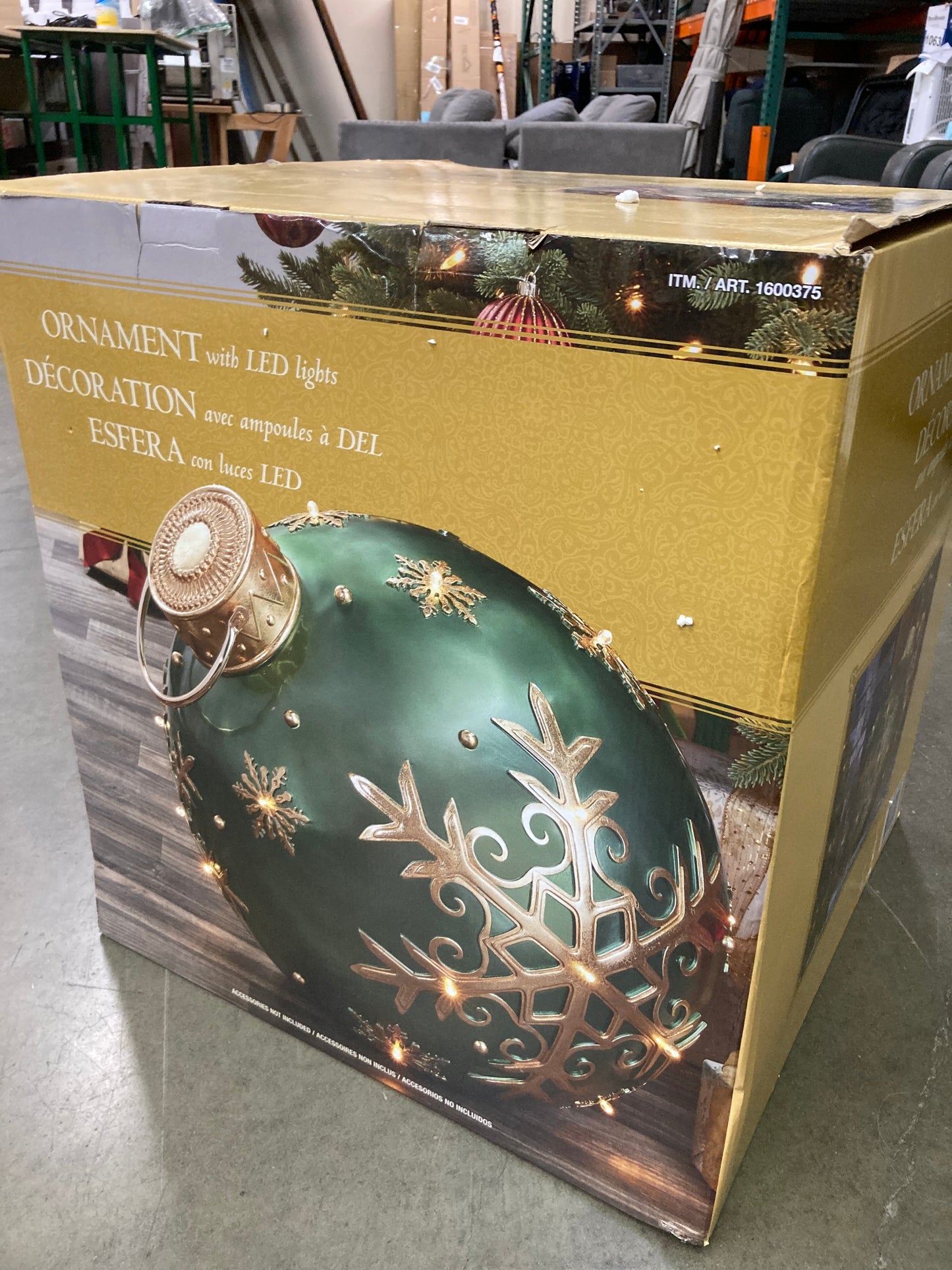 NEW - Costco - Oversized Christmas Ornament with LED lights - Retail $109 Default Title