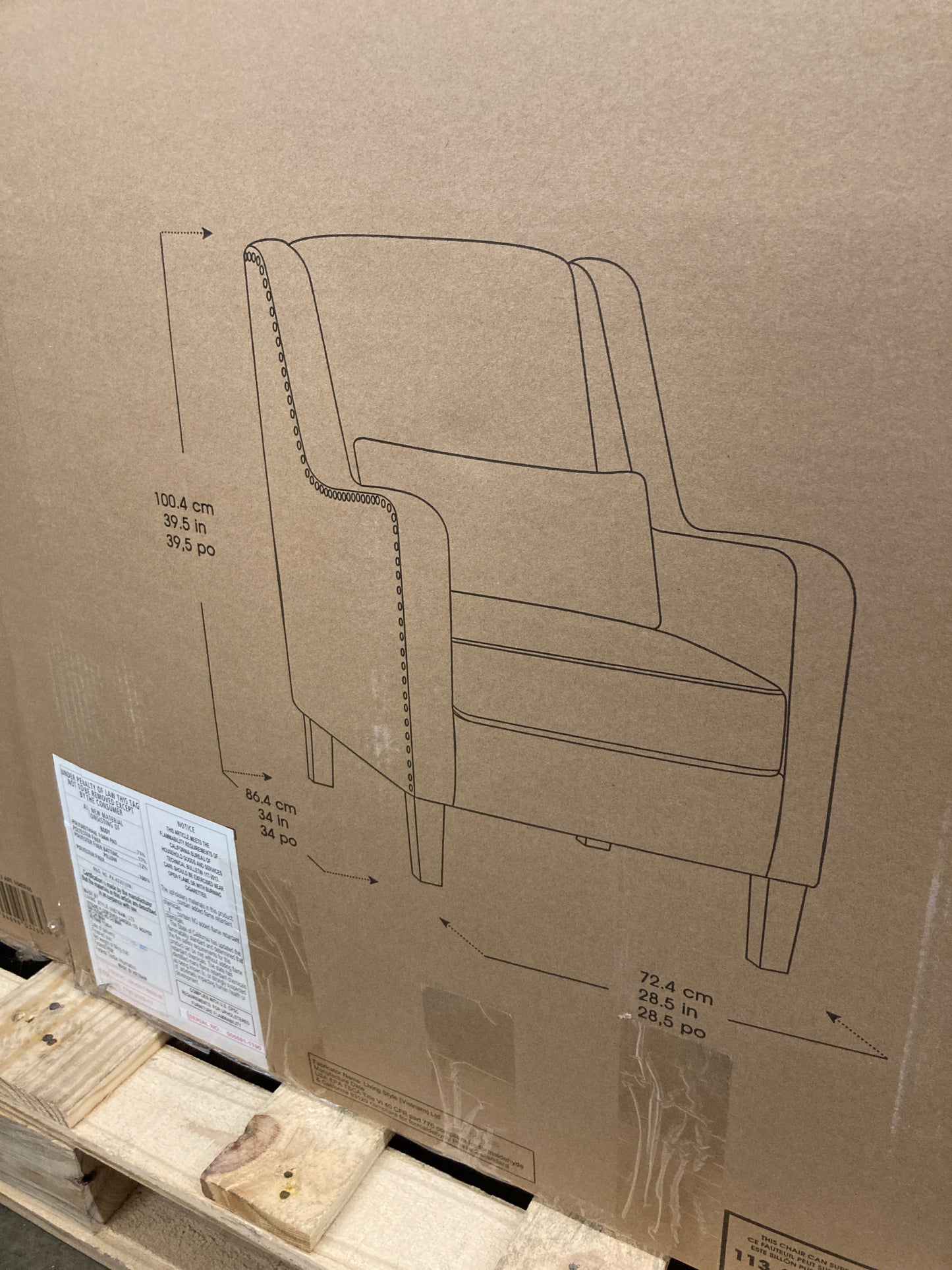 NEW in Box - Costco - True Innovations Mila Fabric Accent Chair - Retail $349