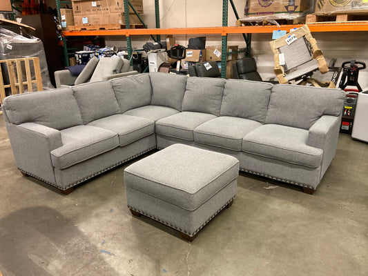 Costco - Thomasville Emilee Fabric Sectional with Storage Ottoman - Retail $1499 Default Title