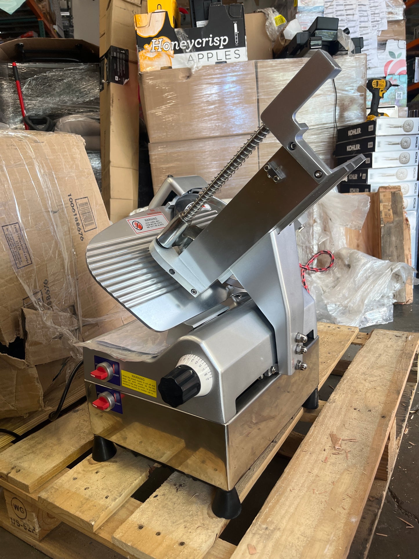 [non working] VEVOR Automatic Meat Slicer, 540W Deli Slicer with Two 10" Stainless Steel Removable Blade, 0-15mm Adjustable Thickness for Home Use, Child Lock Protection, for Meat Cheese Bread