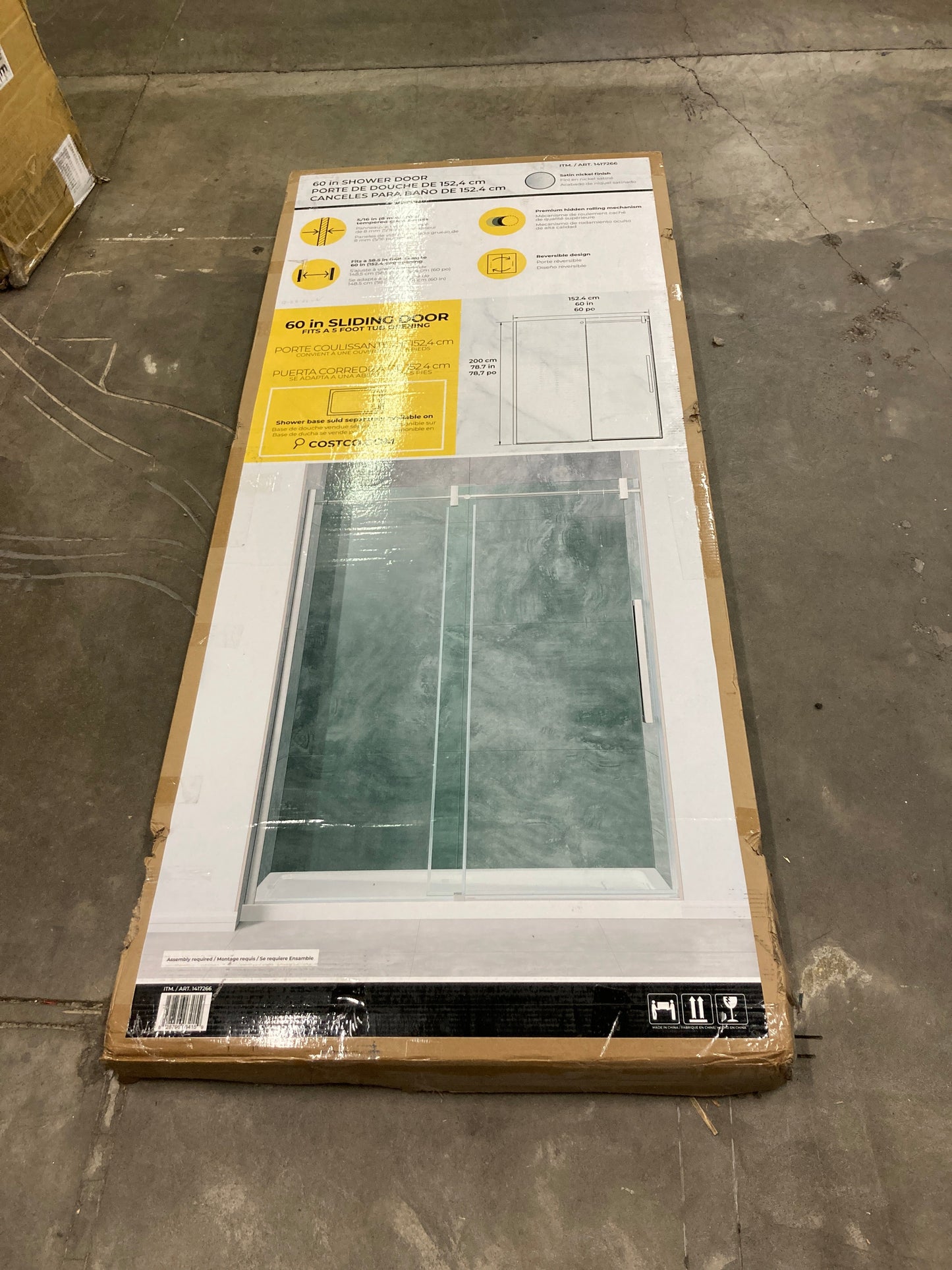 Costco - OVE Decors Dayton 60" Shower Door - Retail $879 Default Title