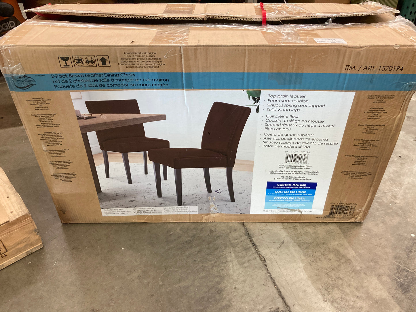 Costco - Denning Top Grain Leather Dining Chair, 2-Pack - Retail $329 Default Title
