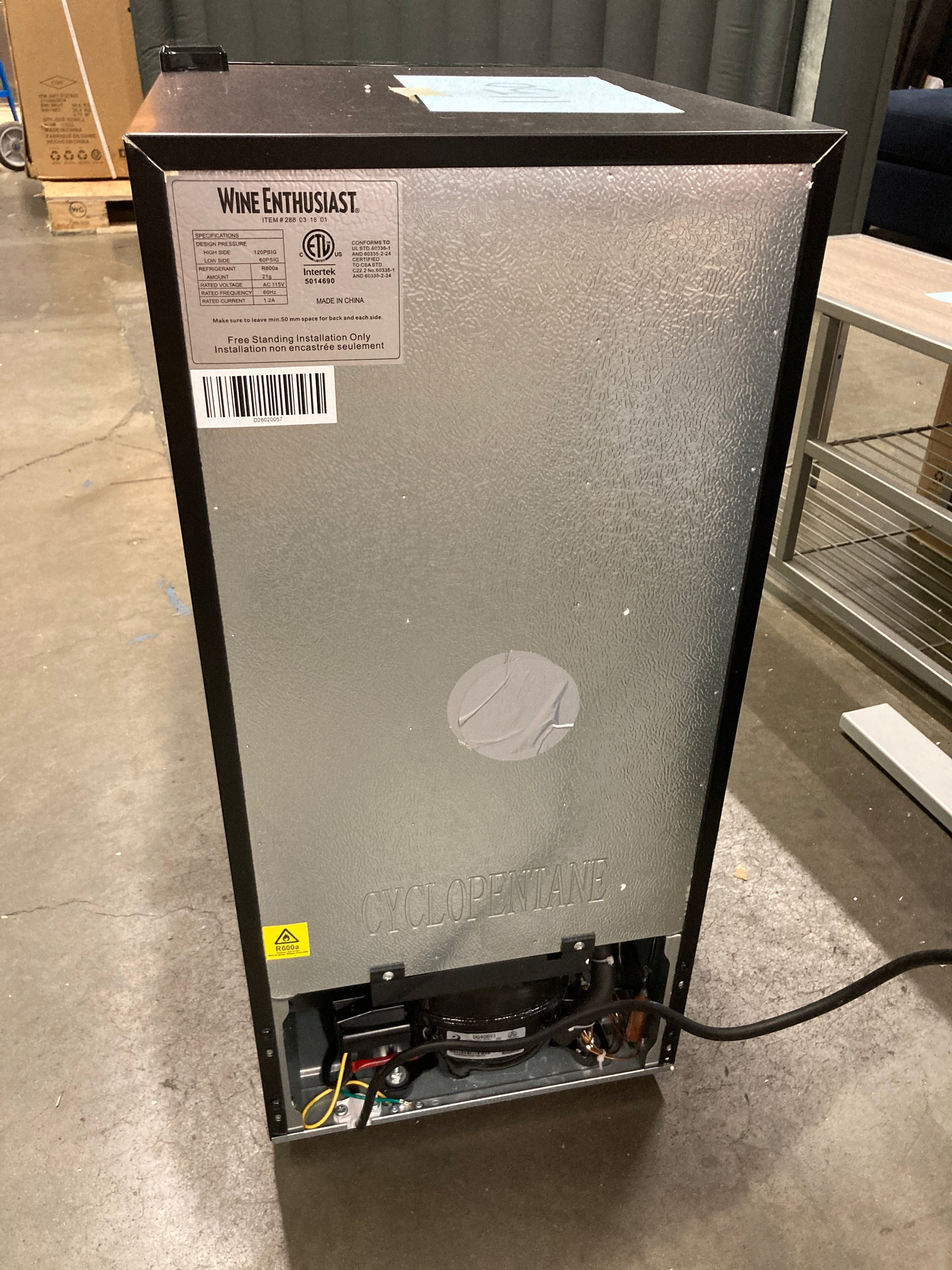 NEW - Wine Enthusiast 18 Bottle Single Zone Compressor Wine Cooler - Retail $349 Default Title