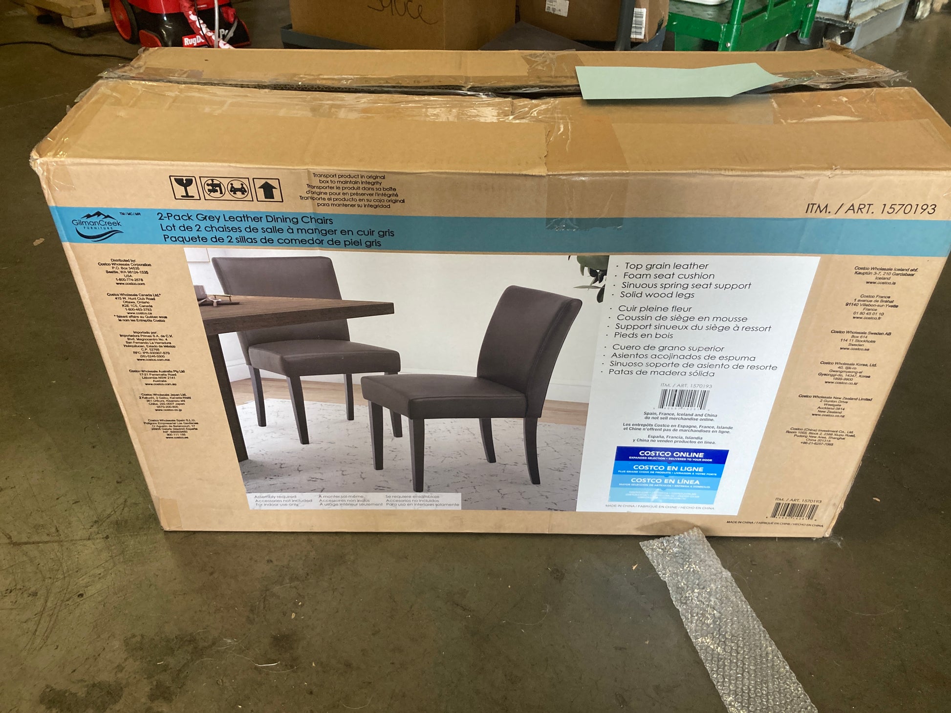 Costco - Denning Top Grain Leather Dining Chair, 2-Pack - Retail $329 Default Title
