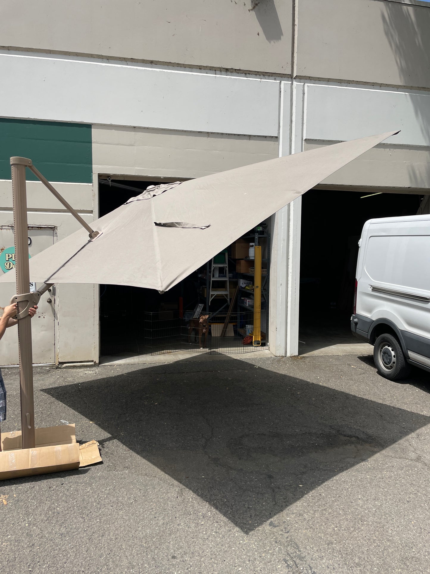 Costco - 10' x 13' Wood-Look Seasons Sentry Cantilever Umbrella - Retail $699 Default Title