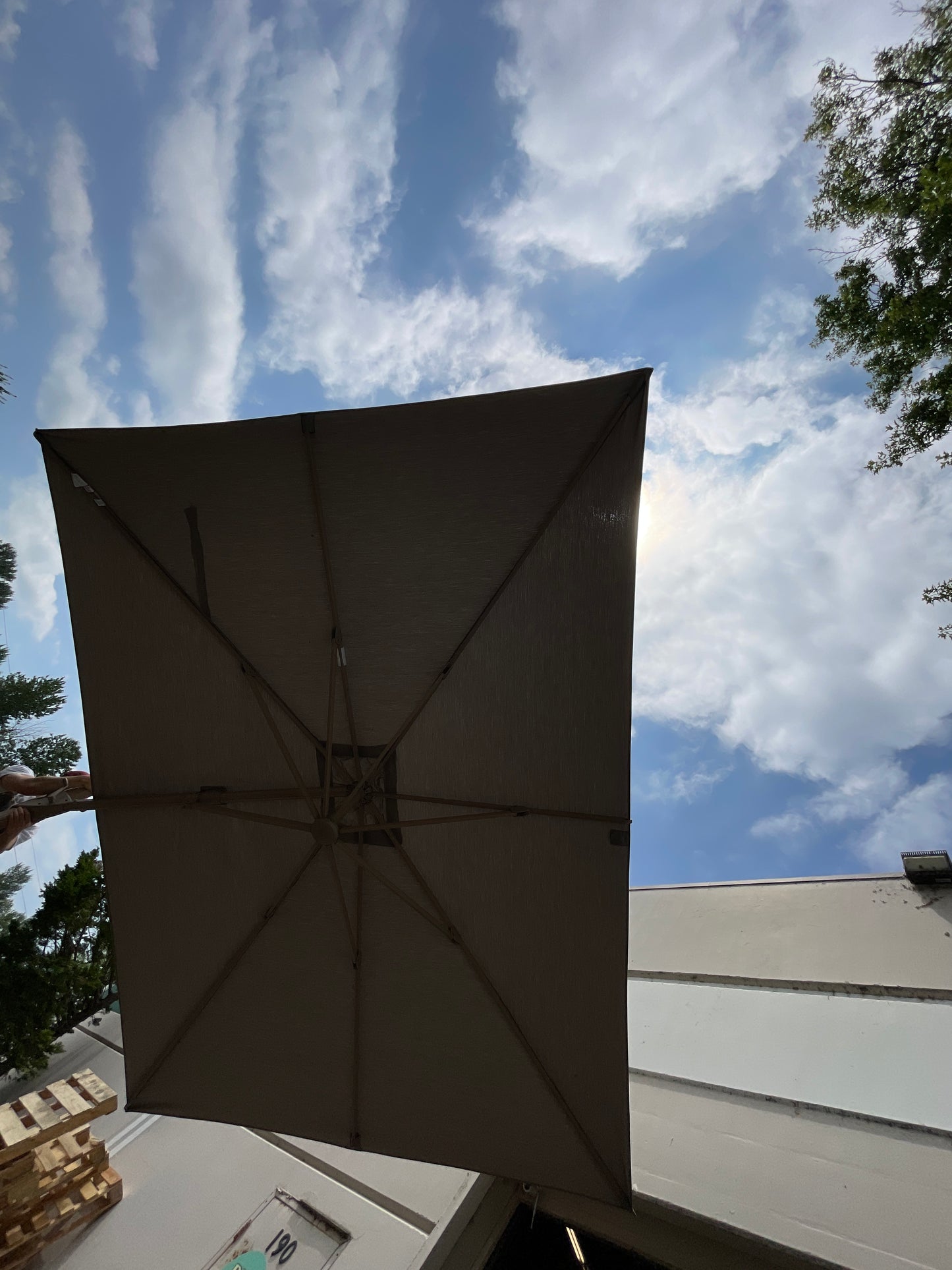 Costco - 10' x 13' Wood-Look Seasons Sentry Cantilever Umbrella - Retail $699 Default Title