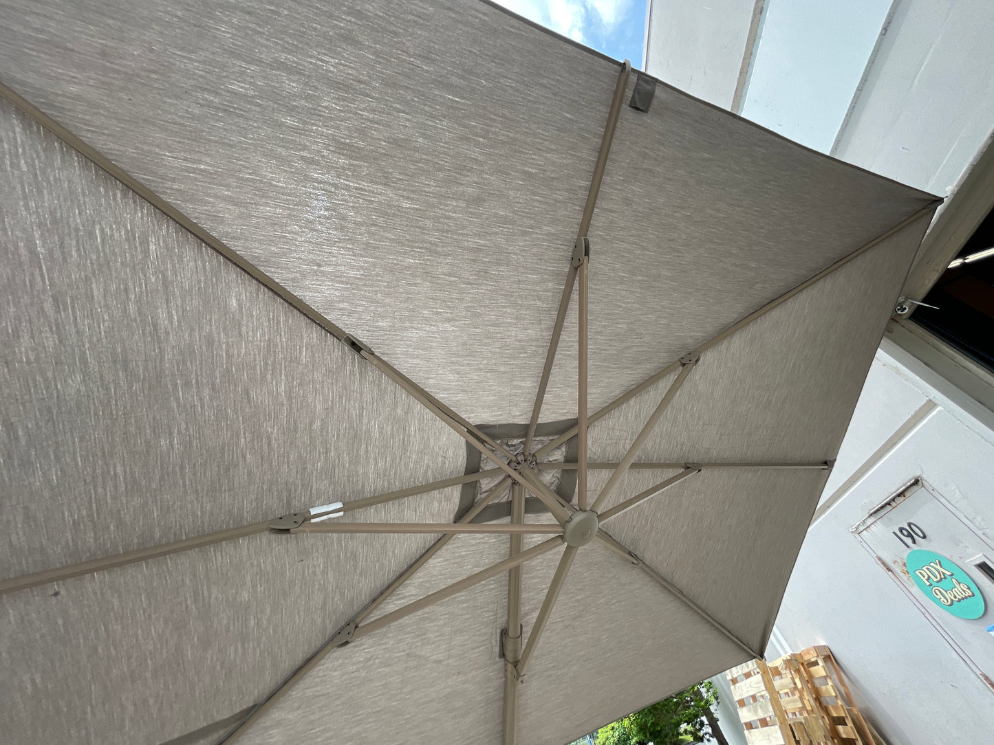 Costco - 10' x 13' Wood-Look Seasons Sentry Cantilever Umbrella - Retail $699 Default Title