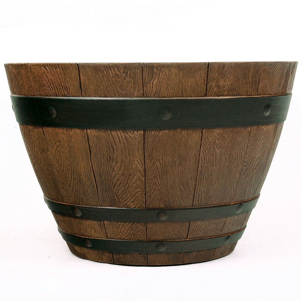 22.25" Woodford Barrel Planter, 2-pack