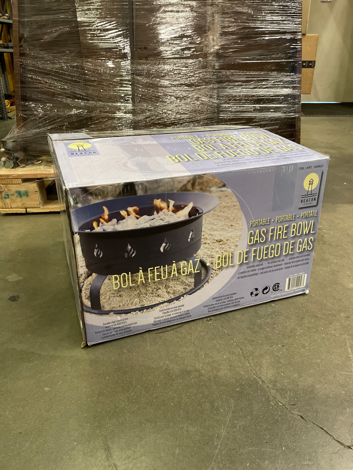 NEW - Costco - Beacon Leisure 18.5" Portable Gas Firebowl - Retail $99