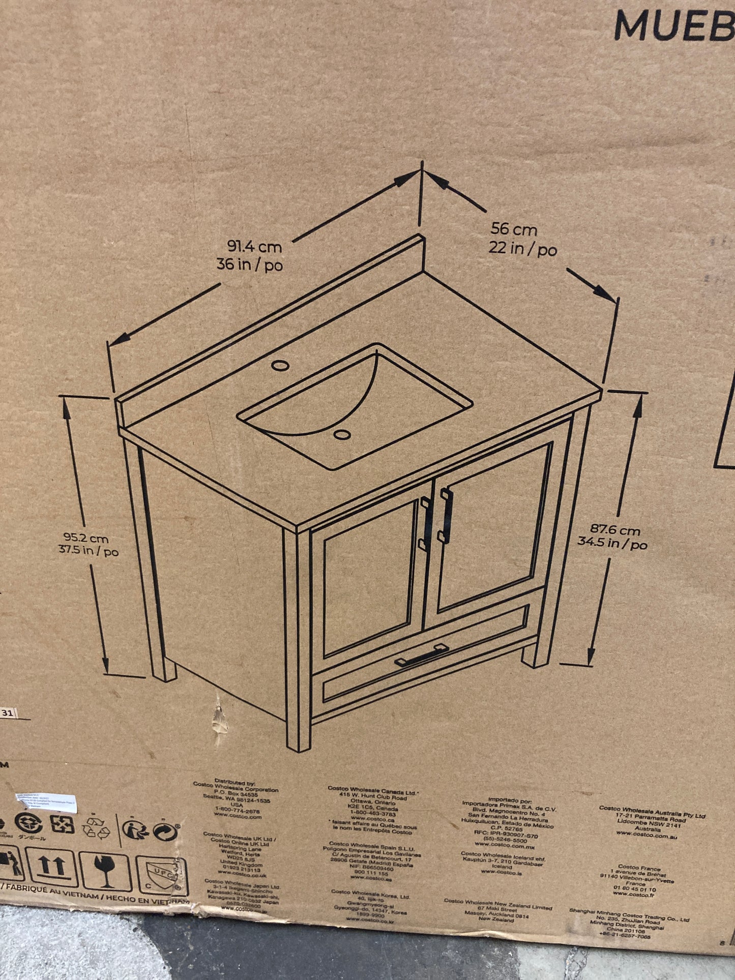 Costco - OVE Lourdes 36" Vanity - Retail $589 Default Title