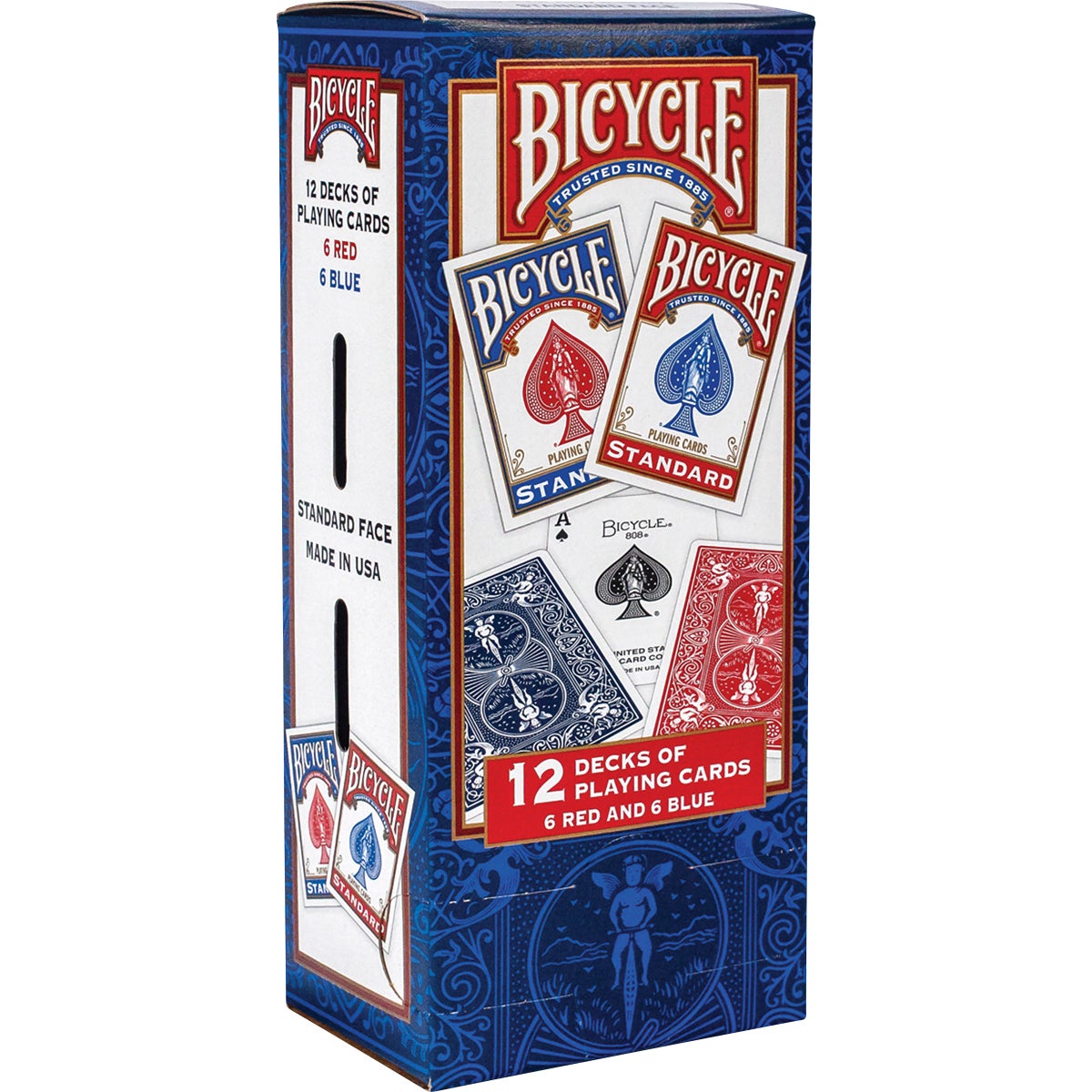 NEW - Bicycle Standard Playing Cards, 12 Red and Blue Decks