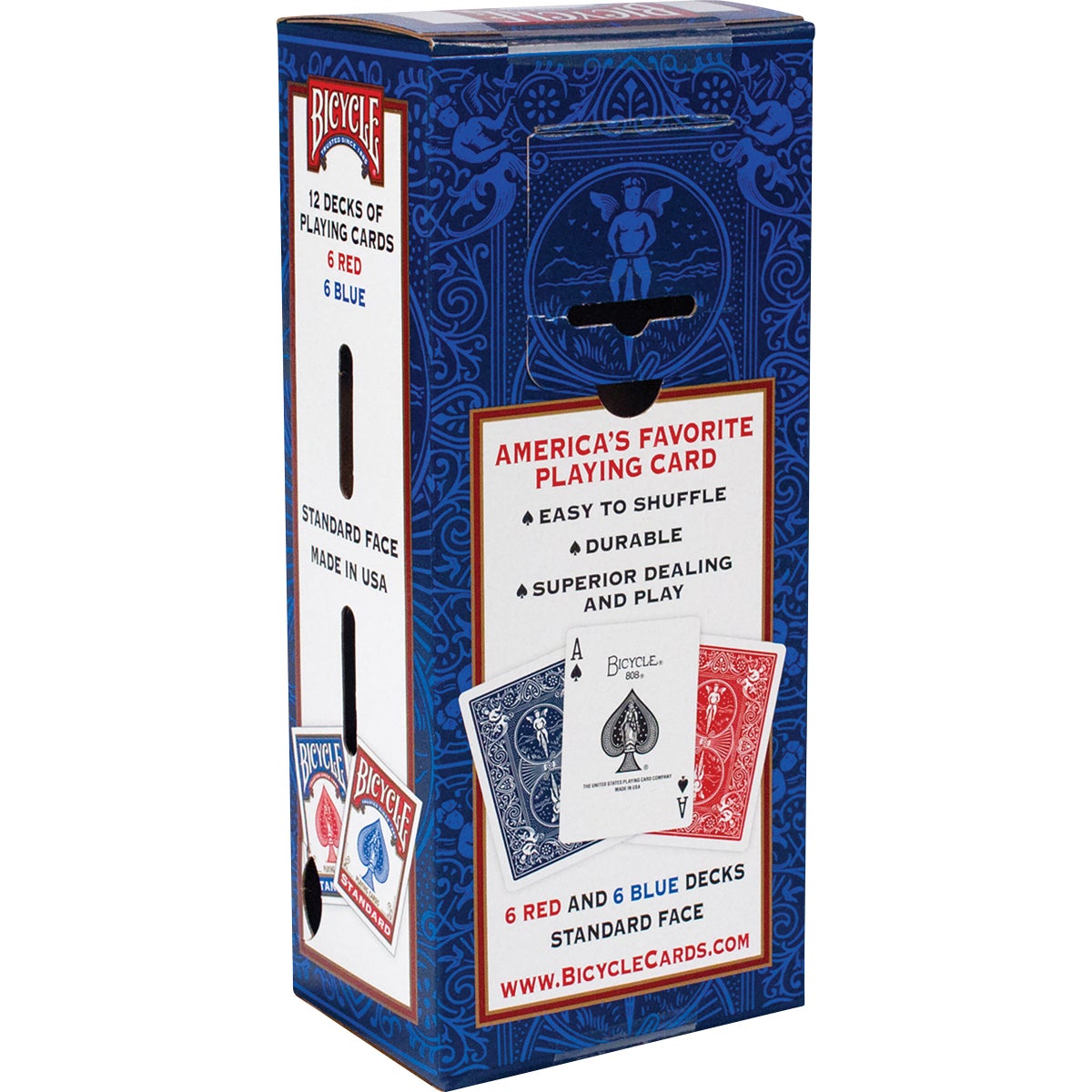 NEW - Bicycle Standard Playing Cards, 12 Red and Blue Decks