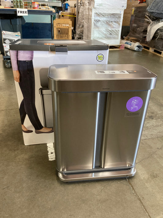 simplehuman 58L Dual Compartment Step Can with Compost Caddy and Code H Liners, 60-pack - Retail $179 Default Title