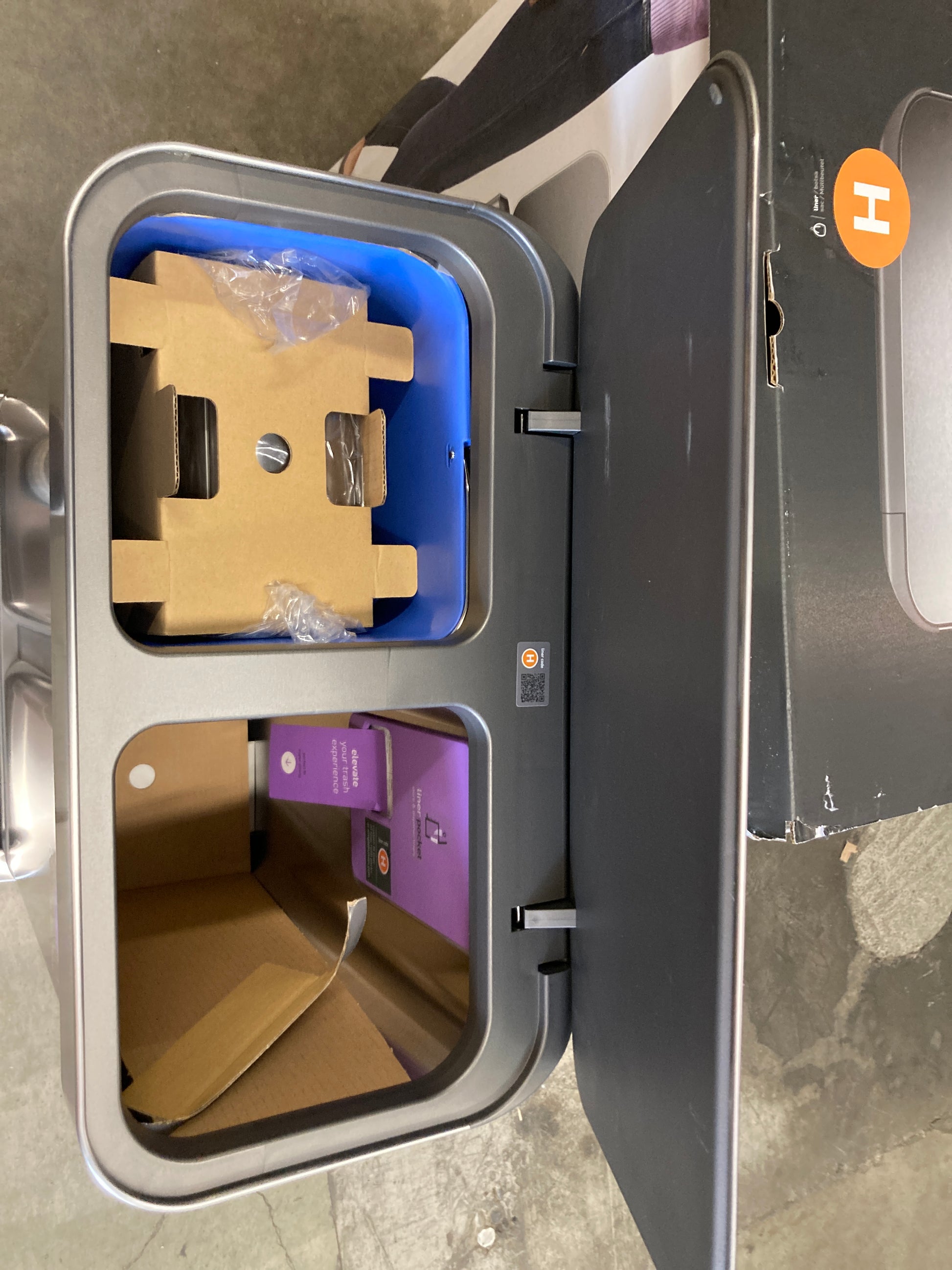 simplehuman 58L Dual Compartment Step Can with Compost Caddy and Code H Liners, 60-pack - Retail $179 Default Title