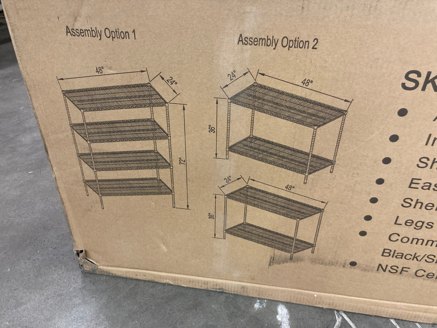 Costco - Alera 4-Shelf Industrial Wire Shelving Unit, 48"W x 72"H x 24"D, Black Anthracite - Retail $129 Default Title