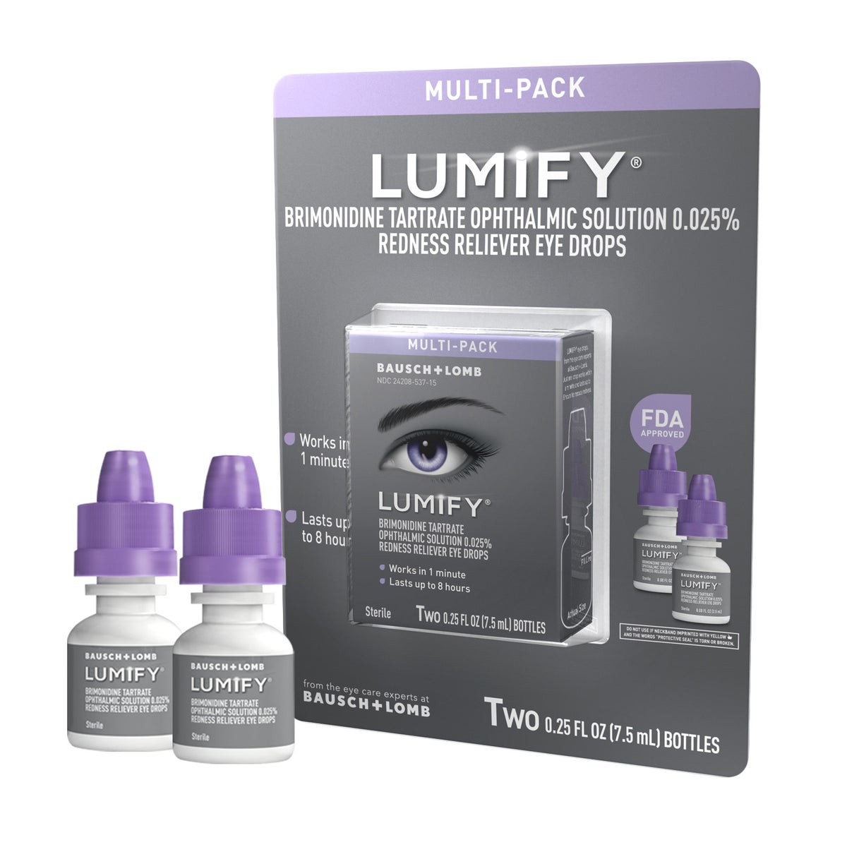 NEW - Lumify Redness Reliever Eye Drops, 15 ml.