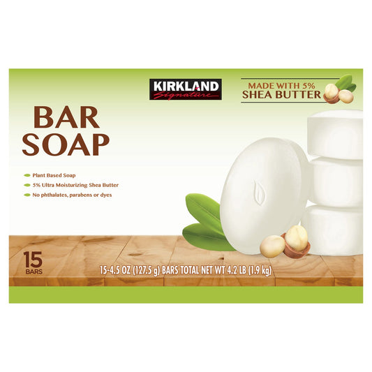 Kirkland Signature Bar Soap with Shea Butter, 15 Bars - Retail $14