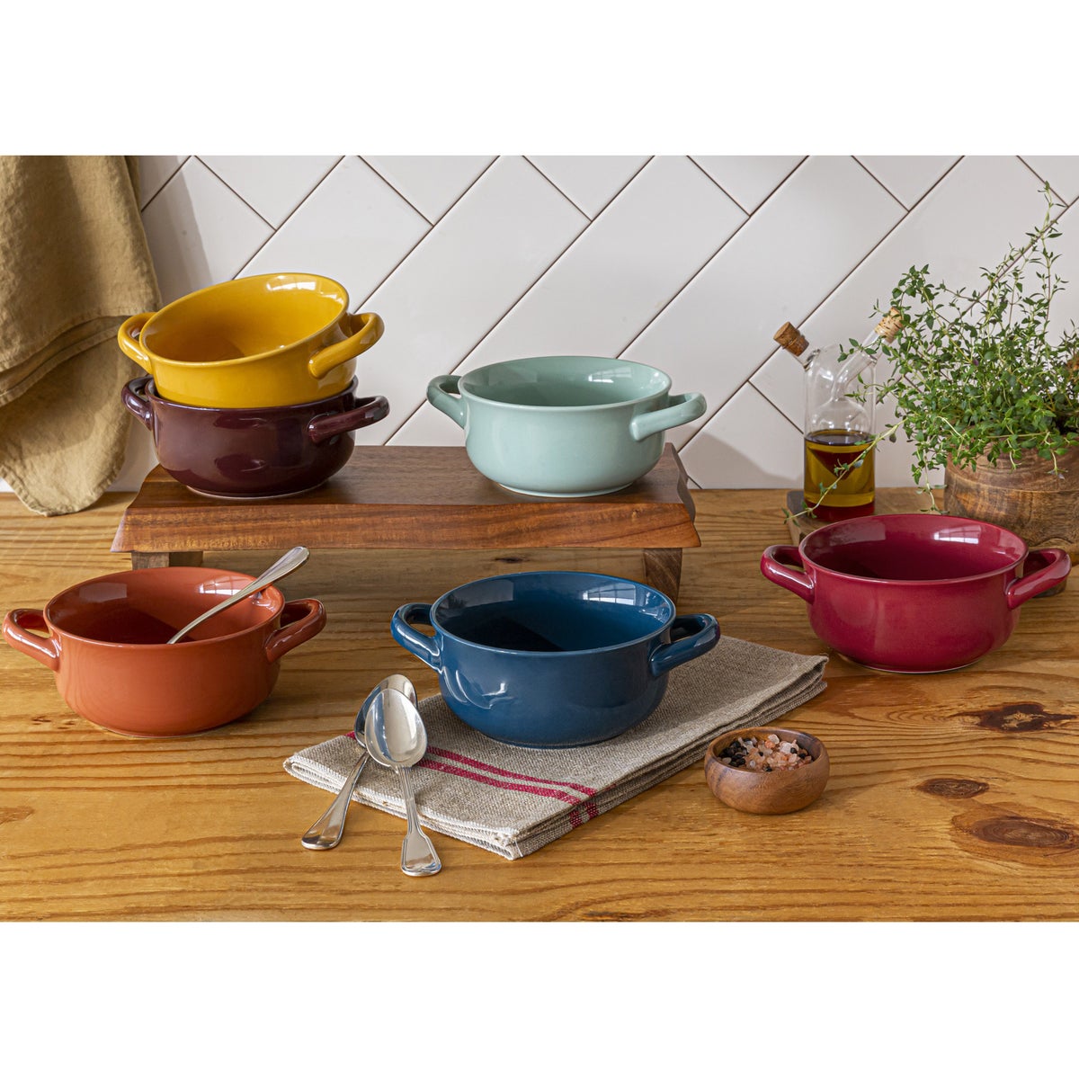 Over and Back Handled Bowl Set, 6-piece