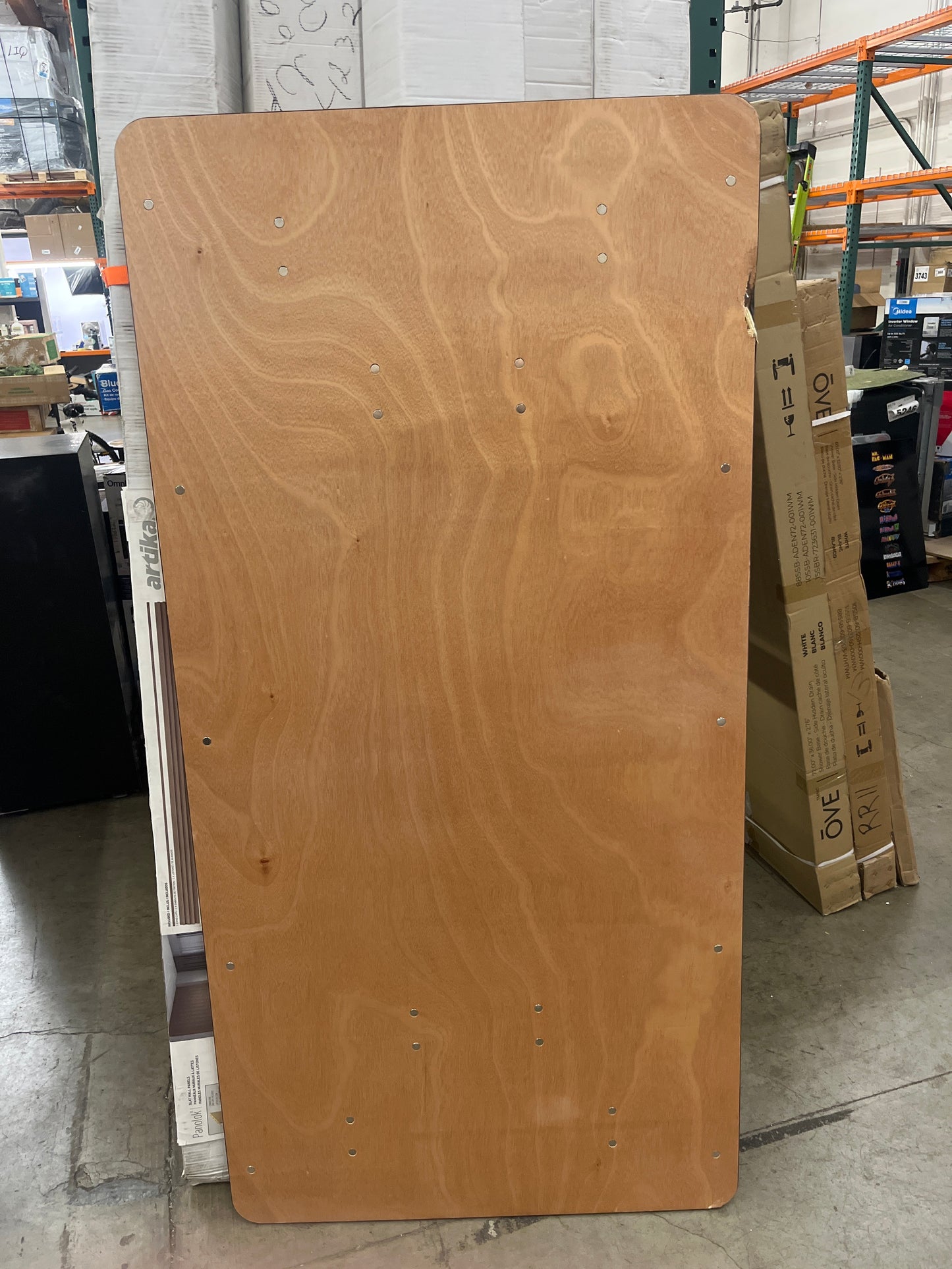 Flash Furniture Fielder 6ft Rectangular All-Occasion Wood Folding Event Table, Foldable Portable Banquet Table with Wooden Top, Natural/Black - Retail $186