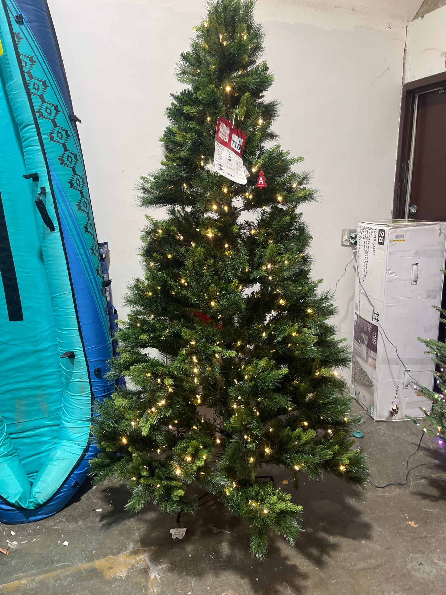 Home Accents Holiday 7.5 ft. Forest Pine LED Pre-Lit Artificial Christmas Tree T16