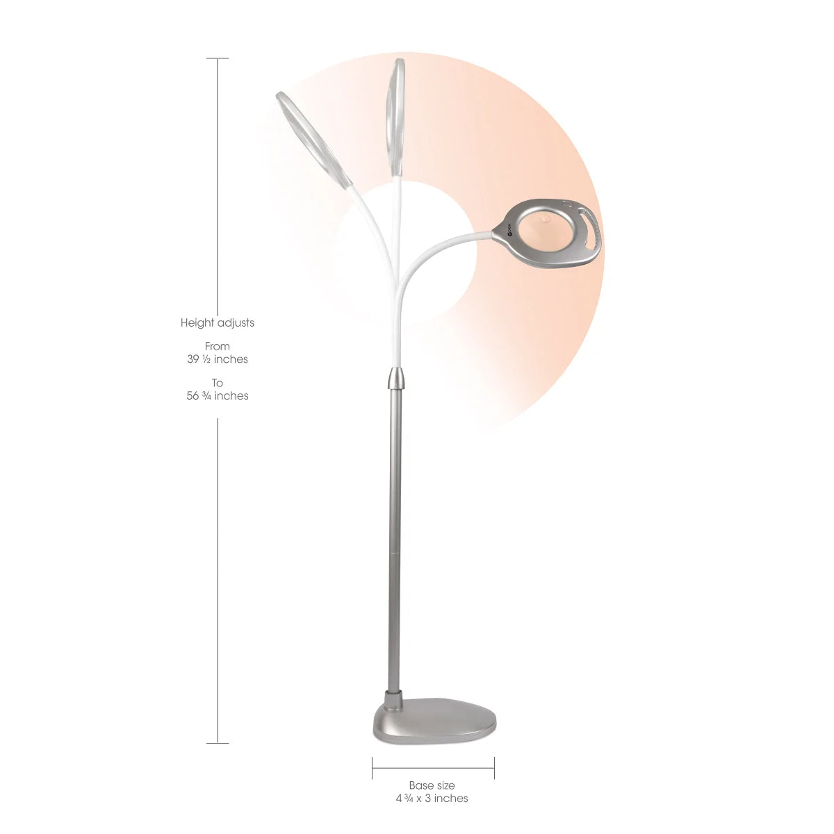 OttLite 2-in-1 LED Magnifier Floor and Desk Lamp- Retail $67