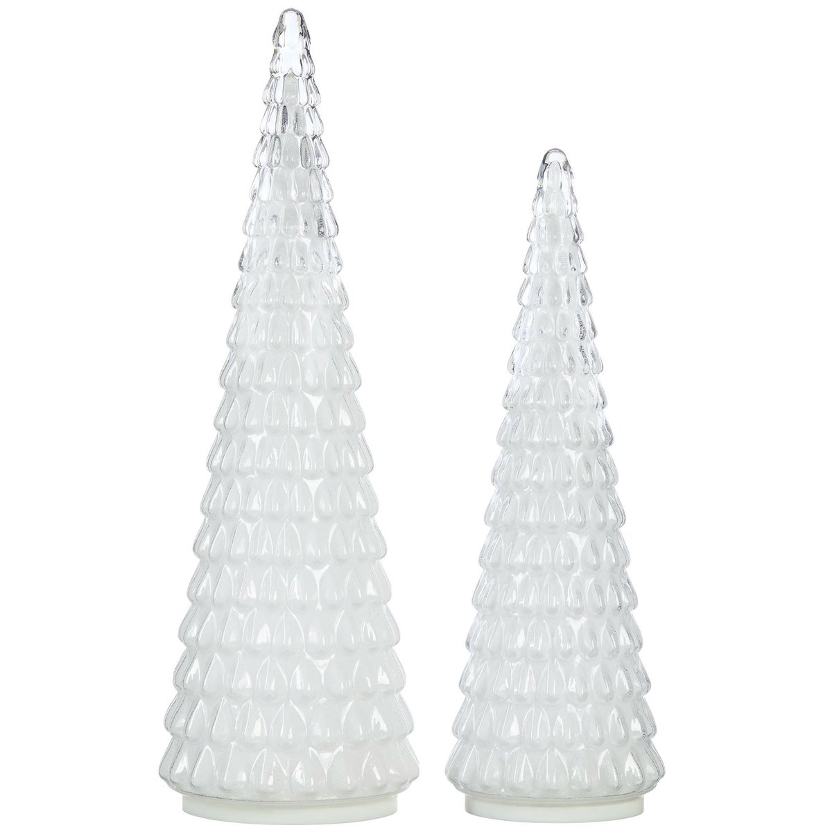 LED Glass Holiday Trees, Set of 2 - Retail $40