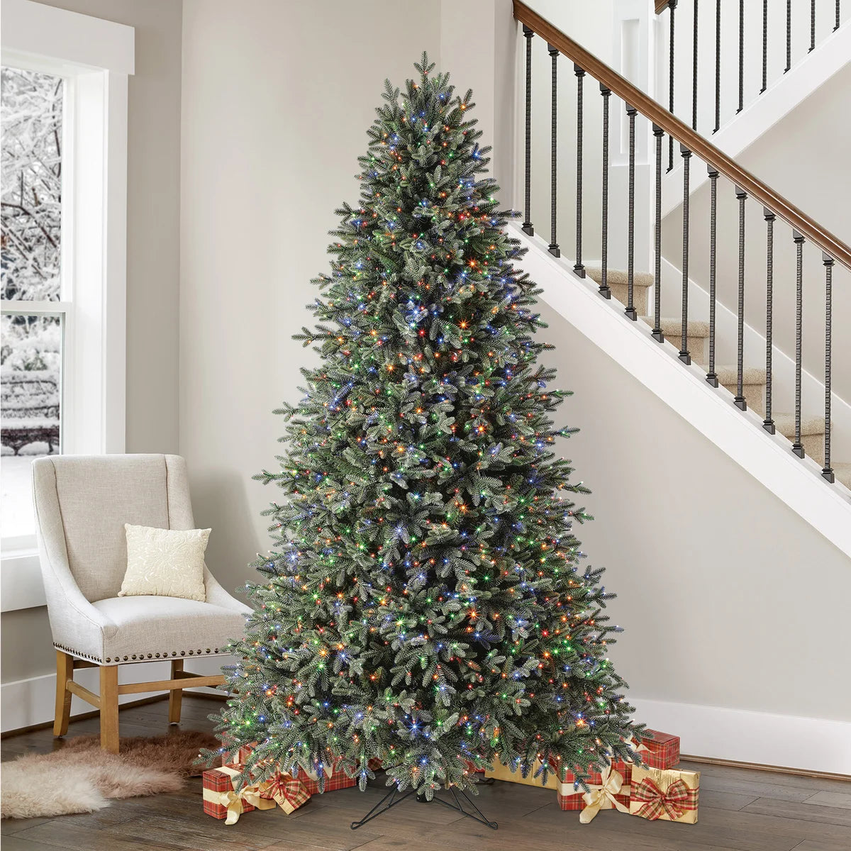 NEW - 7.5 ft Pre-Lit Aspen EZ Connect Artificial Christmas Tree, 1,850 Color-Changing Radiant Micro LED Lights - Retail $479