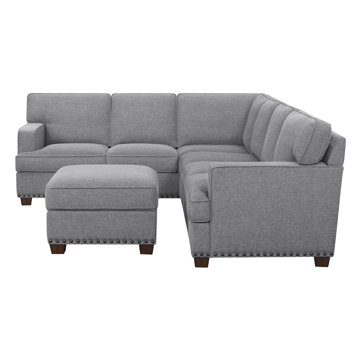 Thomasville Emilee Fabric Sectional with Storage Ottoman